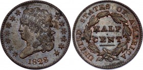 United States Half Cent 1828 
KM# 41; "Classic Head Half Cent"; aUNC with Amazing Toning & Mint Luster!