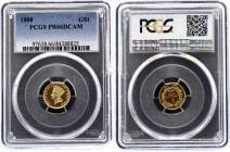 United States 1 Dollar 1888 PROOF PCGS PR66DCAM
KM# 86; Gold, Proof. Very rare coin!