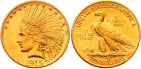 United States 10 Dollars 1915 
KM# 130; Gold (.900) 16.55g 27mm; "Indian Head - Eagle" with motto