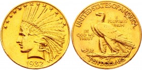 United States 10 Dollars 1932 
KM# 130; Gold (.900) 16.57g 27mm; "Indian Head - Eagle" with motto