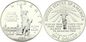 United States 1 Dollar 1986 S
KM# 214; Silver Proof; Statue of Liberty on Ellis Island