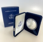 United States 1 Dollar 2004 
KM# 27; Silver Proof; "American Silver Eagle" Bullion Coin; With Original Box & Certificate