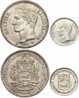 Venezuela 25 Centimos & 2 Bolivares 1954 - 1960
Silver
