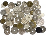 Europe Lot of 57 Coins 20th Century 
With Silver; Various Countries, Dates & Denominations