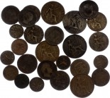 Europe Lot of 26 Copper Coins 18th-20th Century 
Various Countries, Dates & Denominations