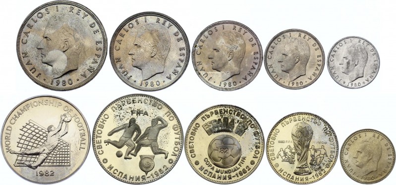 World Lot of 10 Coins 1982 "FIFA 1982"
Proof & UNC; Various Countries, Dates & ...