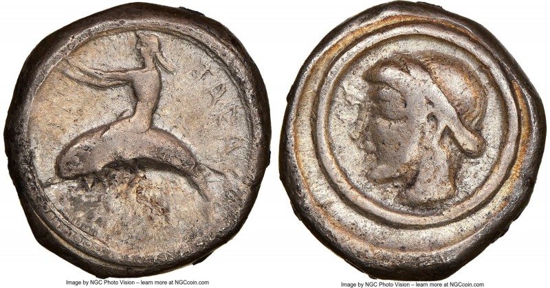 CALABRIA. Tarentum. Ca. 480-450 BC. AR didrachm (18mm, 7.88 gm, 12h). NGC Choice...