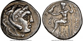 MACEDONIAN KINGDOM. Alexander III the Great (336-323 BC). AR drachm (16mm, 3h). NGC Choice XF. Early posthumous issues of Lampsacus, under Philip III ...