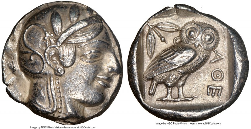 ATTICA. Athens. Ca. 455-440 BC. AR tetradrachm (24mm, 17.12 gm, 5h). NGC Choice ...