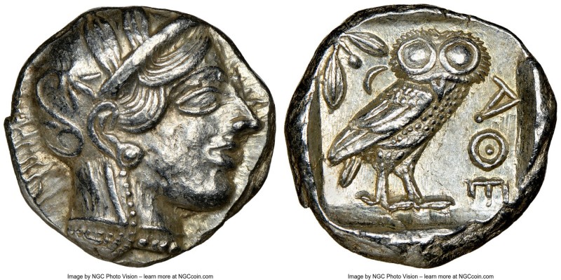 ATTICA. Athens. Ca. 440-404 BC. AR tetradrachm (23mm, 17.24 gm, 7h). NGC Choice ...
