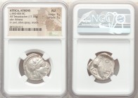 ATTICA. Athens. Ca. 440-404 BC. AR tetradrachm (23mm, 17.19 gm, 10h). NGC AU 5/5 - 5/5. Mid-mass coinage issue. Head of Athena right, wearing crested ...