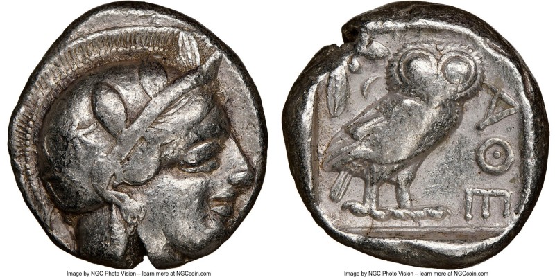 ATTICA. Athens. Ca. 440-404 BC. AR tetradrachm (24mm, 17.14 gm, 8h). NGC Choice ...