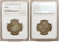 Charles III 2 Reales 1776 PTS-JR VF25 NGC, Potosi mint, KM53.

HID09801242017

© 2020 Heritage Auctions | All Rights Reserved