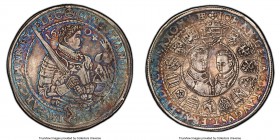 Saxony. Christian II, Johann Georg, & August Taler 1604-HB XF40 PCGS, Dresden mint, Dav-7561. Displays atypical and attractive cabinet toning for the ...