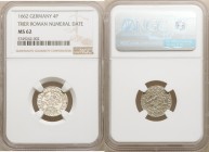 Trier. Karl Kaspar 4 Pfennig 1662 MS62 NGC, KM121.

HID09801242017

© 2020 Heritage Auctions | All Rights Reserved
