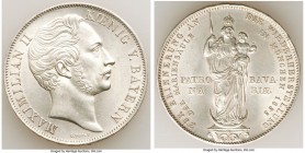 3-Piece Lot of Uncertified Assorted Issues, 1) Bavaria. Maximilian II 2 Gulden 1855 - UNC (Cleaned), Munich mint, KM848. 35.9mm. 21.23gm 2) Bavaria. M...
