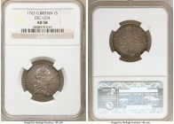 George III "Northumberland" Shilling 1763 AU58 NGC, KM597, S-3742, ESC-1214. An intriguing one-year type that displays almost no evidence of circulati...