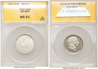 George III Shilling 1820 MS61 ANACS, KM666, S-3790. Semi-Prooflike surface and frosted devices decorate this late Georgian issue.

HID09801242017
...