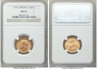 George V gold 1/2 Sovereign 1914 MS63 NGC, KM819, AGW 0.1177 oz. 

HID09801242017

© 2020 Heritage Auctions | All Rights Reserved