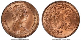 Elizabeth II Mint Error - Bahamas Mule 2 Cents 1967 MS65 Red and Brown PCGS, KM33. Mule of New Zealand 2 Cents (Reverse) ND (1967), KM 33 with Bahamas...