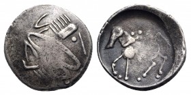 Celtic, Eastern Europe, imitating Philip II of Macedon, c. 2nd century BC. AR Tetradrachm (22mm, 7.42g, 3h). Mint in the region of Transylvania. Styli...