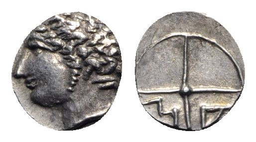 Gaul, Massalia, c. 200-121 BC. AR Obol (10mm, 0.62g, 12h). Bare head of Apollo l...