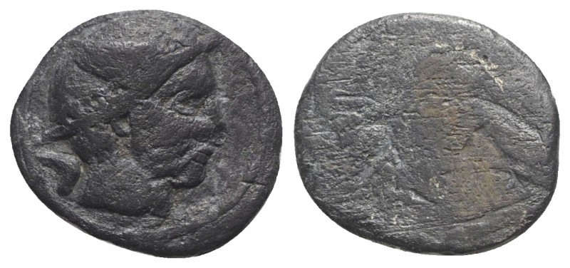 Etruria, Populonia, 3rd century BC. AR 5 Asses (13mm, 1.87g). Head of Turms r., ...