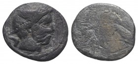 Etruria, Populonia, 3rd century BC. AR 5 Asses (13mm, 1.87g). Head of Turms r., wearing winged petasos; V to l. R/ Blank. EC Series 81, 2–13; HNItaly ...