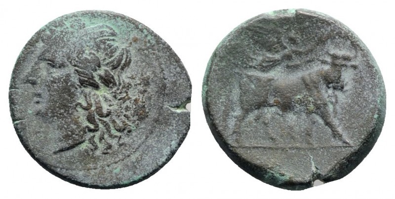 Southern Campania, Neapolis, c. 270-250 BC. Æ (21mm, 6.44g, 3h). Laureate head o...