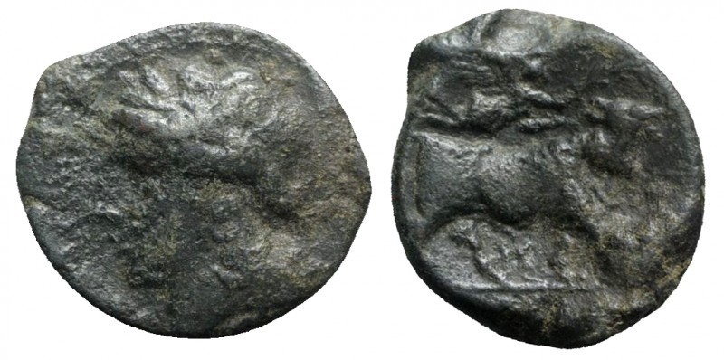 Southern Campania, Neapolis, c. 270-250 BC. Æ (20mm, 5.06g, 3h). Laureate head o...