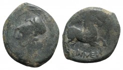 Eastern Italy, Larinum, c. 250-225 BC. Æ (21mm, 7.58g, 6h). Helmeted head of Minerva l. R/ Horse galloping r. Cantilena, p. 144, n. 28; HNItaly 623. V...