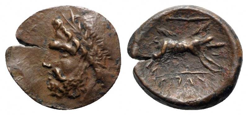 Northern Apulia, Arpi, 3rd century BC. Æ (21mm, 5.52g, 6h). Laureate head of Zeu...