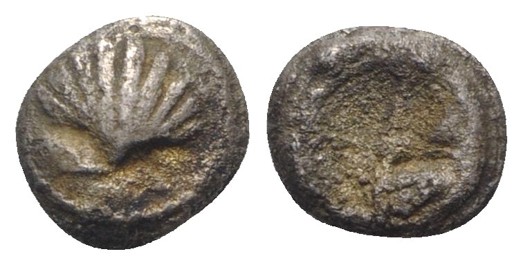Southern Apulia, Tarentum, c. 480-470 BC. AR Litra (7mm, 0.69g). Cockle shell. R...
