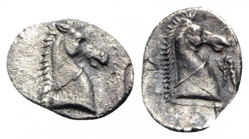 Southern Apulia, Tarentum, c. 325-280 BC. AR 3/4 Obol (9.5mm, 0.47g, 9h). Horse'...