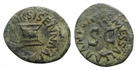 Augustus (27 BC-14 AD). Æ Quadrans (18mm, 3.14g, 9h). Rome, Apronius, Galus, Messalla, and Sisena, moneyers, 5 BC. Garlanded altar. R/ Legend around l...