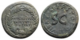 Augustus (27 BC-AD 14). Æ Dupondius (28mm, 12.79g, 9h). Rome, c. 17 BC. P. Licinius Stolo moneyer. AVGVSTVS / TRIBVNIC / POTEST, legend in three lines...