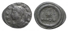 Commemorative series, c. 330-354. Æ (15mm, 0.74g, 12h). Constantinople, AD 330. Diademed and draped bust of Genius l., cornucopia over shoulder. R/ St...