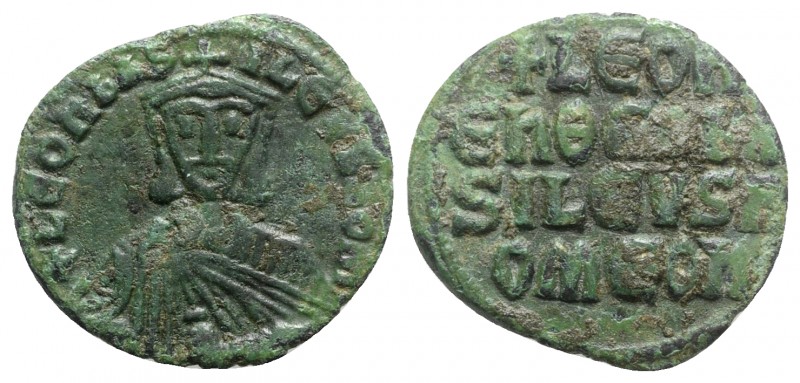 Leo VI (886-912). Æ 40 Nummi (25mm, 4.70g, 6h). Constantinople. Facing bust, wea...