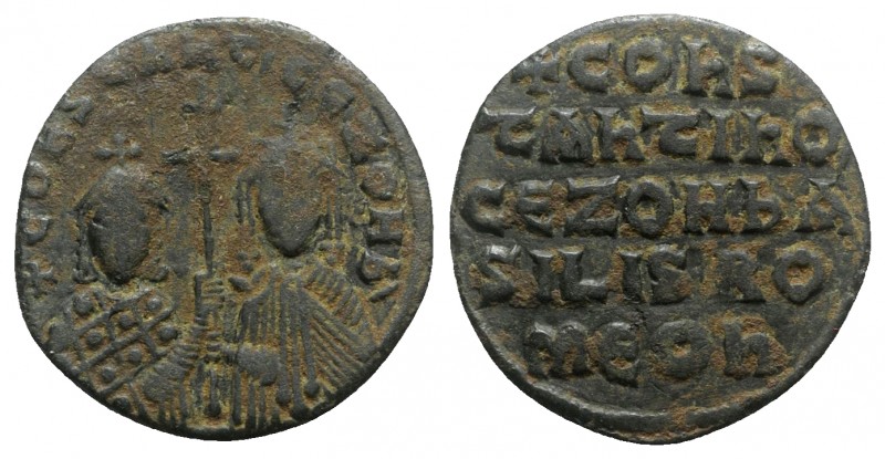Constantine VII and Zoe (913-959). Æ 40 Nummi (24mm, 5.84g, 6h). Constantinople,...