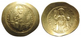 Constantine X (1059-1067). AV Histamenon Nomisma (26mm, 4.40g, 6h). Constantinople, 1062-1065. Christ Pantokrator seated facing on throne. R/ Constant...