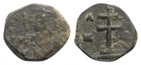 Alexius I (1081-1118). Æ Tetarteron (15mm, 2.60g, 6h). Uncertain Greek mint. Crowned bust facing, wearing loros and holding jeweled sceptre and globus...