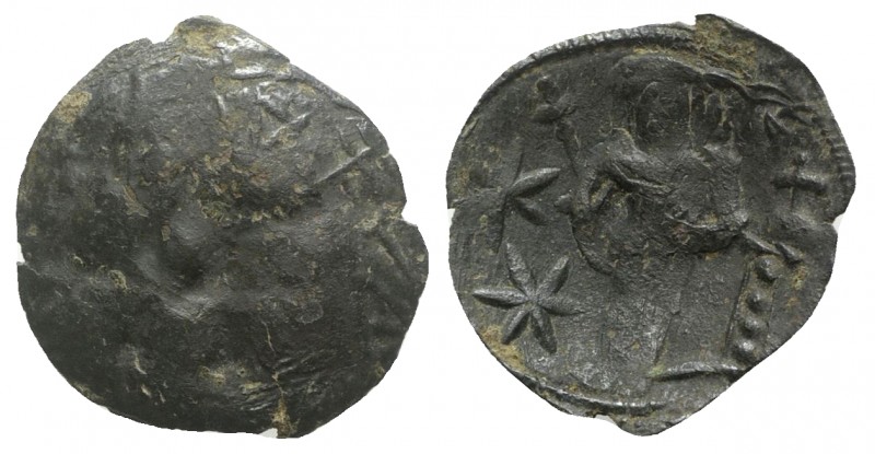 Andronicus II Palaeologus (1282-1328). Æ Trachy (21mm, 1.37g, 6h). Thessalonica....