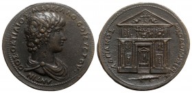 Antinoüs (died AD 130). Cast Æ Medallion (41mm, 36.27g, 6h). Paduan type, after Giovanni da Cavino (1500-1570). Hostilius Marcellus, priest of Antinoü...