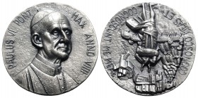 Pope Paul VI (1963-1978) Medal A. IX Buon pastore. Inc: A. Biancini. AG, 55.34 gr, 44mm