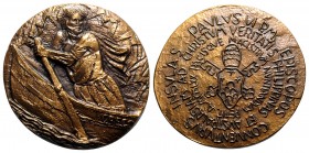 Pope Paul VI (Giovanni Battista Montini), 1963-1978. Medal 1970. Inc: E. Greco, AE, 45mm. Christ on galley, GRECO. R/ PAVLVS VI P M EPISCOPOS CONVENTV...