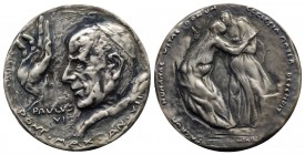 Pope PAUL VI, AR Medal Anno VII (1969) "SACRO DONO DELLA VITA UMANA" inc.: Ettore Calvelli. AR 800/1000 (44mm, 43gr). Only 4660 pieces minted