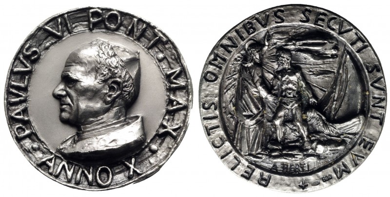 Pope PAUL VI, AR Medal Anno X (1972) "SYNOD" inc.: Stefano Berti. AR 800/1000 (4...