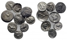 Sicily, lot of 9 Greek AR Fractions, including Akragas, Gela, Himera, Naxos, Selinos and Syracuse. Lot sold as is, no return