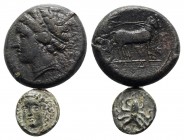 Sicily, lot of 2 Greek Æ coins, to be catalog. Lot sold as is, no return