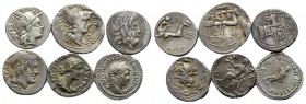 Lot of 6 Roman Republican and Roman Imperial AR Denarii, to be catalog. Lot sold as is, no return